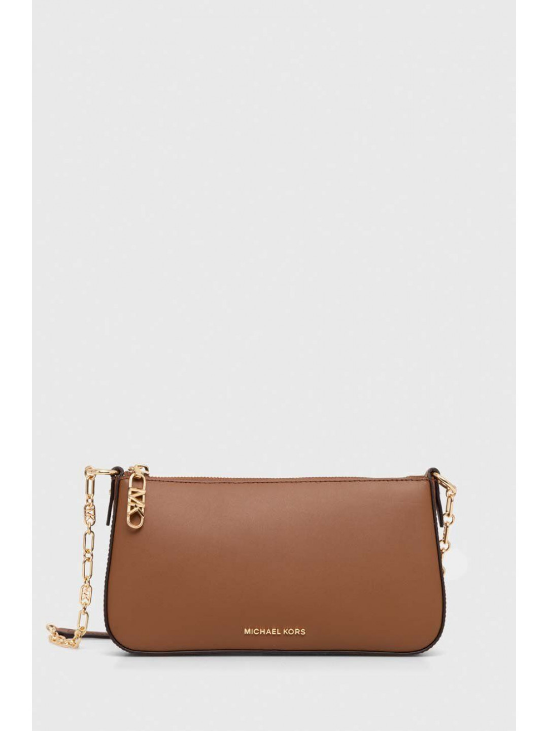 Kožená kabelka MICHAEL Michael Kors hnědá barva